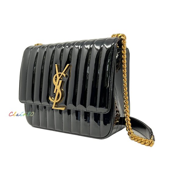 Saint Laurent Large Vicky Patent Leather Shoulder Bag - Picture 3 of 10